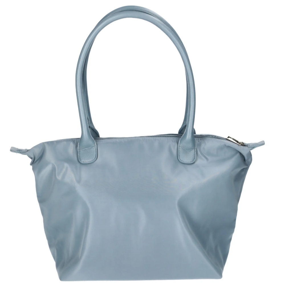 No Boundaries Tote Bag NWT Silver Blue Zip Shoulder Bag Large Everyday Laptop To